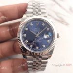 (EW) Fake Rolex Datejust II Jubilee Watch SS Blue Diamond Face ETA3255